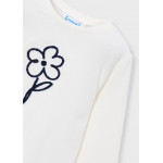 Mayoral T-Shirt μακρυμανικο basic εκρου-μπλε 16-00178-052 178