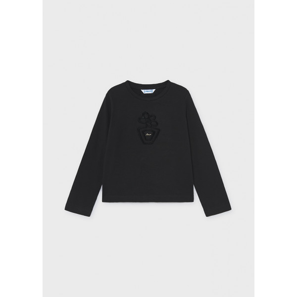 Mayoral T-Shirt μακρυμανικο basic μαυρο 16-00178-055 178