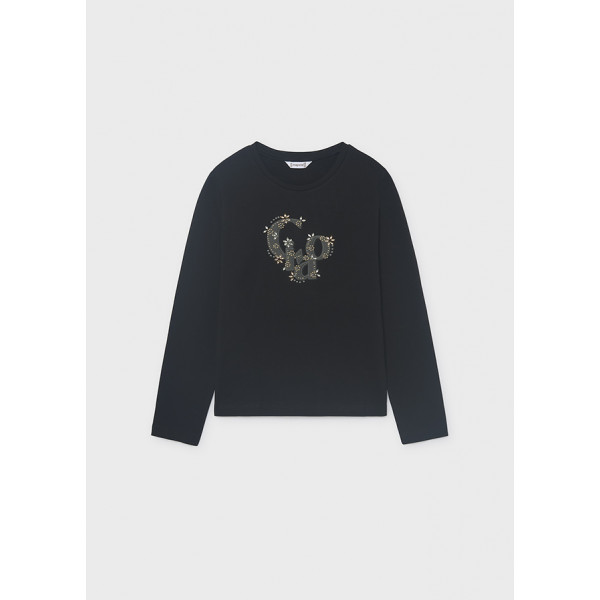 Mayoral T-Shirt μακρυμανικο basic μαυρο 16-00830-032 830