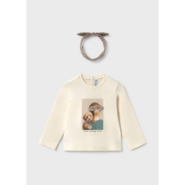 Mayoral T-Shirt μακρυμανικο με κορδελ σογια 16-02003-090 2003