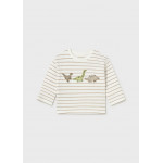 Mayoral T-Shirt μακ/κο απλικε κεντημα καφε ανοιχ 16-02005-070 2005