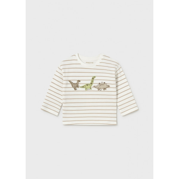 Mayoral T-Shirt μακ/κο απλικε κεντημα καφε ανοιχ 16-02005-070 2005