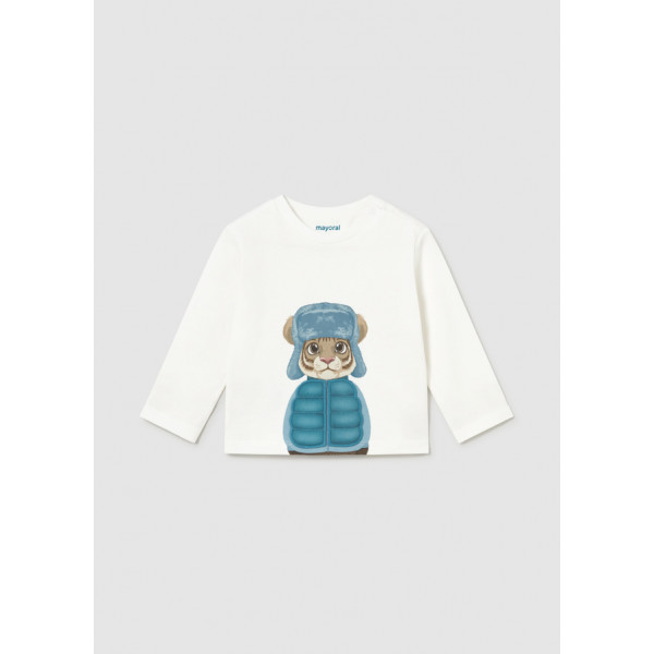 Mayoral T-Shirt μακρ/κο ζωακια play κρεμ ανοιχ 16-02015-018 2015