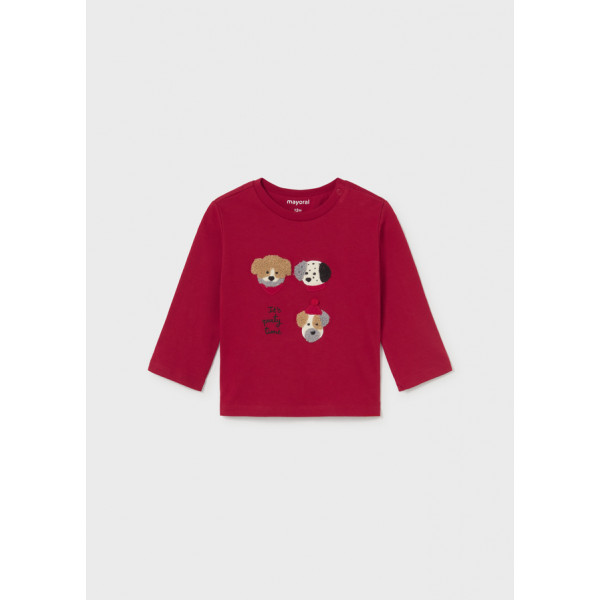 Mayoral T-Shirt μακρυμανικο κεντηματα κοκκινο 16-02018-050 2018