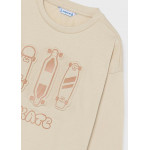 Mayoral T-Shirt μακρ/κο αναγλυφη πλισ μπεζ 16-04004-077 4004