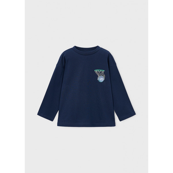 Mayoral T-Shirt μακρ/κη τυπωμα πισω μπλε 16-04006-087 4006