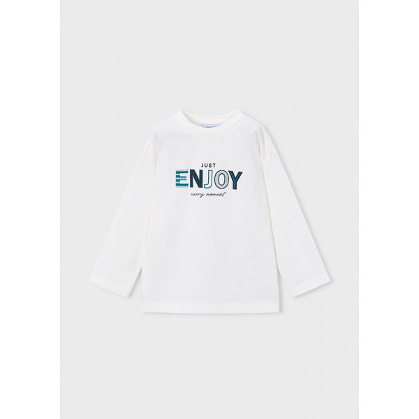 Mayoral Μπλουζα μακρυμ puff print κρεμ 16-04007-090 4007