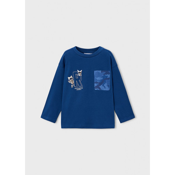 Mayoral T-Shirt μακρ/κο τσεπη μπλε σκουρ 16-04012-026 4012