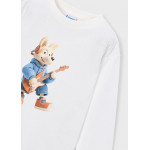 Mayoral T-Shirt μακρυμανικο ζωακι κρεμ 16-04017-086 4017
