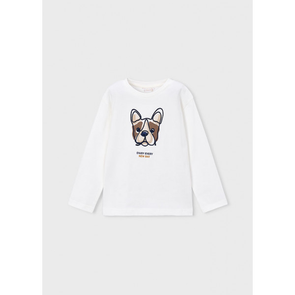 Mayoral T-Shirt μακρυμανικο κεντητη κρεμ 16-04022-068 4022