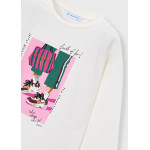Mayoral T-Shirt μακρυμανικο εκρου-πρασ 16-04031-094 4031