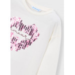 Mayoral T-Shirt μακρυμανικο εκρου-μωβ 16-04031-096 4031