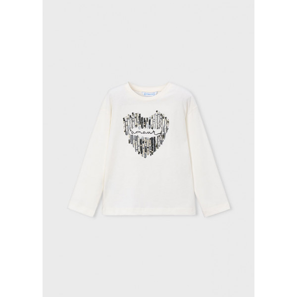 Mayoral T-Shirt μακρυμανικο εκρου-μαυρ 16-04031-097 4031
