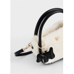 Mayoral Τσαντα γουνα με charms μπεζ μαυρο 16-10320-017 10320