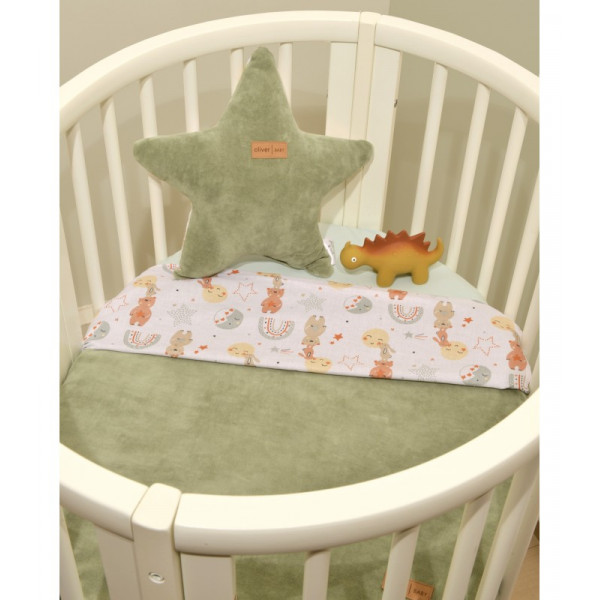 Baby Oliver Κουβέρτα Κούνιας Διπλής Όψης Minky 46-6725/413