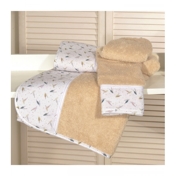 Baby Oliver σετ πετσέτες μπεζ 2 τεμ- 30Χ50cm και 70Χ120cm 46-6760/404-1