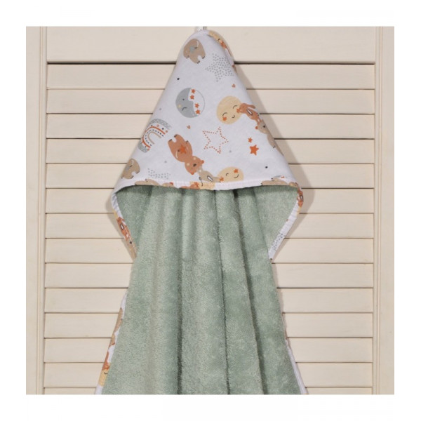 Oliver Baby μπουρνούζι μέντα Σχέδιο 413-1 75χ75 100% βαμβάκι 450grs/sqm Oliver Baby