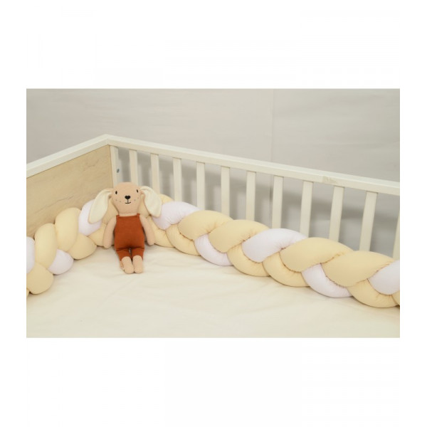 Baby Oliver Πλεξούδα Τριπλή Βαμβακερή Εκρού-Λευκό  20x200cm 46-6713/3140