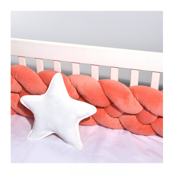Baby Oliver Πλεξούδα βελουτέ 20x200cm Κοραλλί Τετραπλή 46-6714-4/9060