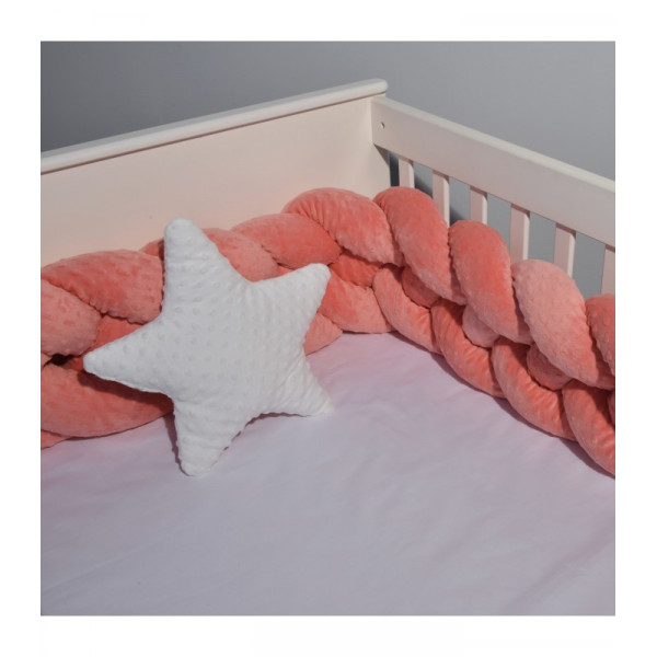 Baby Oliver Πλεξούδα Βελουτέ 24x200cm Ανάγλυφη Κοραλί τετραπλή 46-6714-4/9260