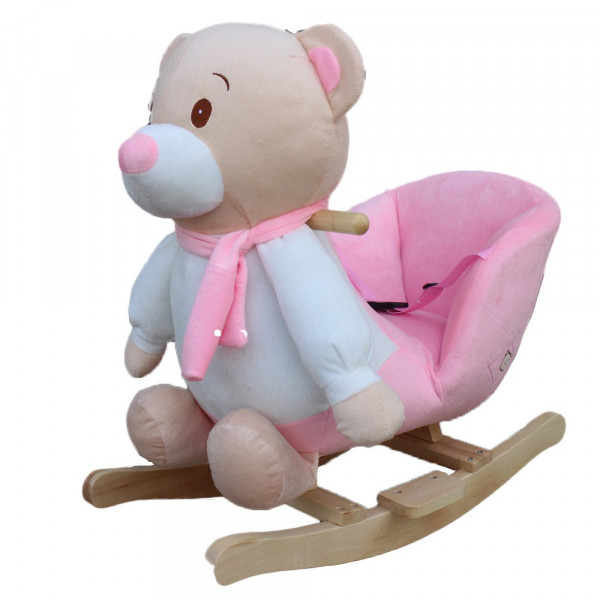 Just Baby Ξύλινο Κουνιστό Ζωάκι Ροζ Αρκουδάκι JB.9000.PINK.BEAR