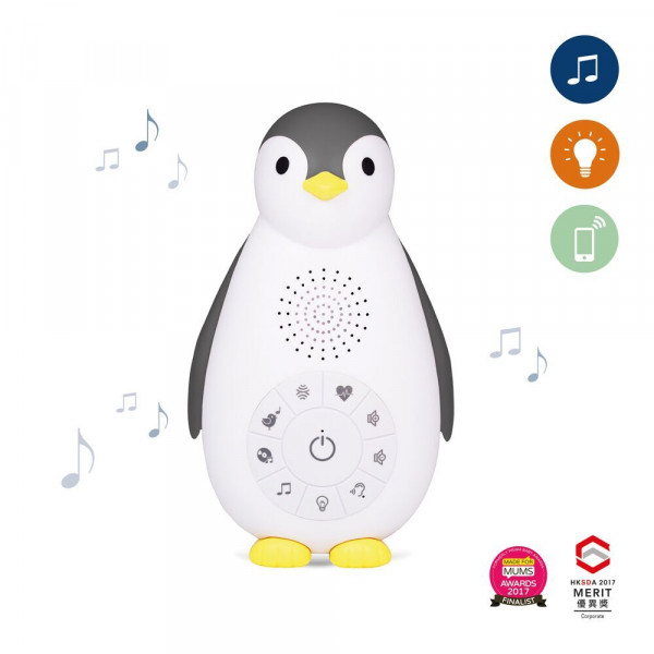 Zazu ZOE Πιγκουίνος νανουρίσματος, Συσκευή με Bluetooth και φως νυκτός ZA-ZOE-GREY