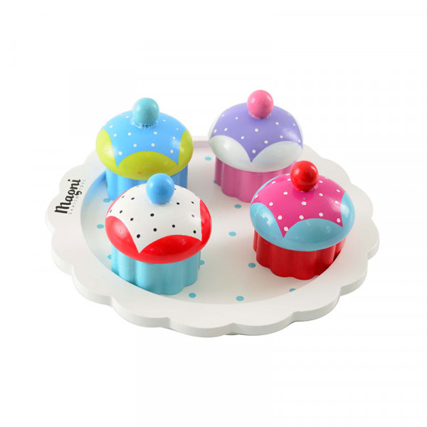 Magni Δίσκος με 4 Πολύχρωμα Cupcakes Mix and Match MGN1717