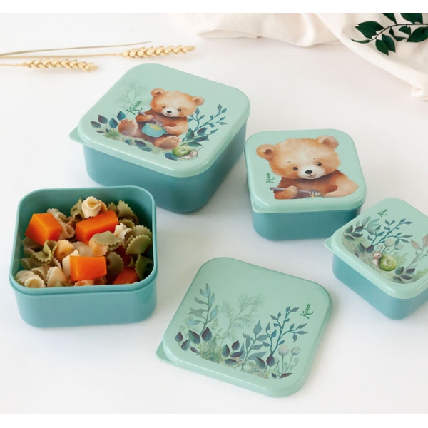 Kiokids Δοχείο Φαγητού Little Bear Σετ 4τμχ 4187