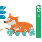 Kiokids Ξύλινη Συρόμενη Αλεπού με Αλεπουδάκι 2301