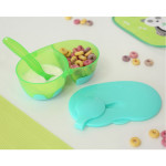 Kiokids Ταπεράκι Αντιολισθητικό Διπλό με Κουταλάκι Πράσινο 6m+ 1627