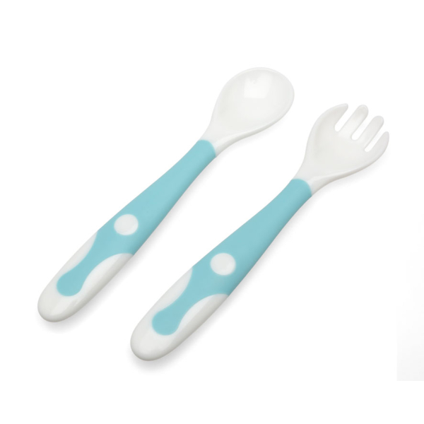 Kiokids Εύκαμπτο Κουταλοπήρουνο Σιλικόνης Σιέλ 4+Μ 3196