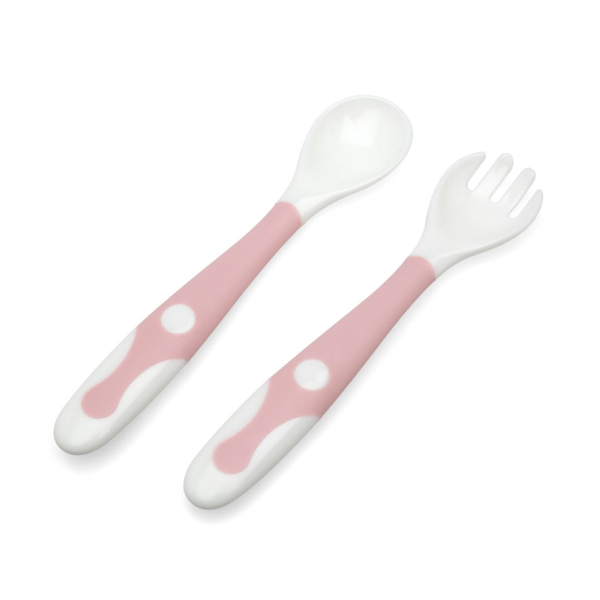 Kiokids Εύκαμπτο Κουταλοπήρουνο Σιλικόνης Ροζ 4+Μ 3195
