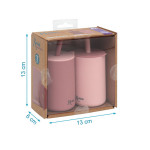 Kiokids Σετ Ποτήρια Σιλικόνης με Καλάμάκι 180ml Ροζ 3508