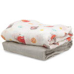 Kiokids Μουσελίνα Bamboo Grey 120x120cm 2τμ 3150