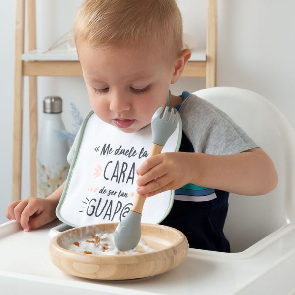 Kiokids Σετ Φαγητού Bamboo Γκρι 3825