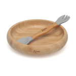 Kiokids Σετ Φαγητού Bamboo Γκρι 3825