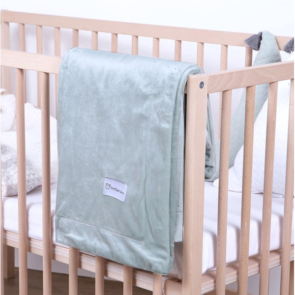 Bimbidreams Κουβέρτα Microfiber Πουά Μέντα 80x110εκ. 64800056