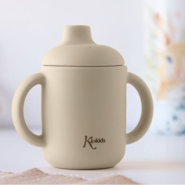 Kiokids Εκπαιδευτικό Ποτηράκι Σιλικόνης 120ml Μπεζ 4253