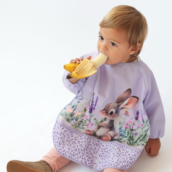 Kiokids Αδιάβροχη Σαλιάρα-Ποδιά με Μανίκια Levander Bunny 5376