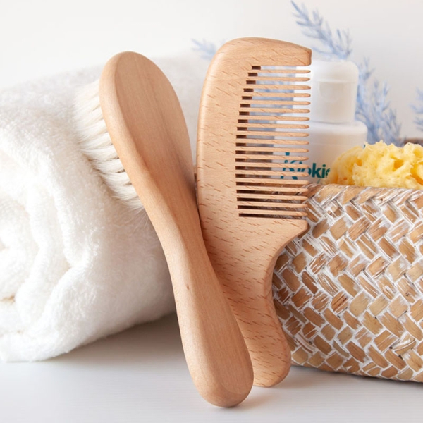 Kiokids Βρεφικό Σετ Περιποίησης Μαλλιών από ξύλο Οξιάς  2τμχ 4390
