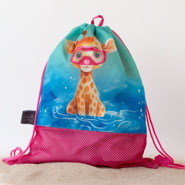 Kiokids Αδιάβροχη Τσάντα Παραλίας Safari Fun Fuchsia 5L. 5144