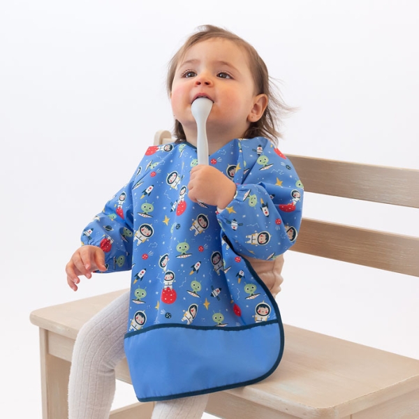 Kiokids Αδιάβροχη Σαλιάρα-Ποδιά με Μανίκια Space 5417