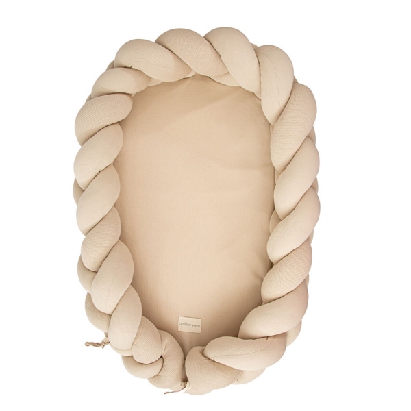Bimbidreams Βρεφική Φωλιά Ύπνου Πλεξούδα Με Memory Foam "Sand" 85x62 εκ. 733TEX00