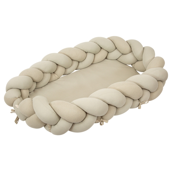 Bimbidreams Βρεφική Φωλιά Ύπνου Πλεξούδα με Memory Foam "Olive" 85x62 εκ. 733TEX06