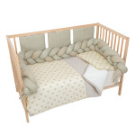 Bimbidreams Βρεφική Φωλιά Ύπνου Πλεξούδα με Memory Foam "Olive" 85x62 εκ. 733TEX06