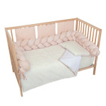 Bimbidreams Βρεφική Φωλιά Ύπνου Πλεξούδα Με Memory Foam "Pink" 85x62 εκ. 733TEX04