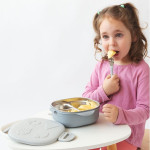 Kiokids Δοχείο Φαγητού με Ανοξείδωτο ταψάκι Γκρι 450ml 3894