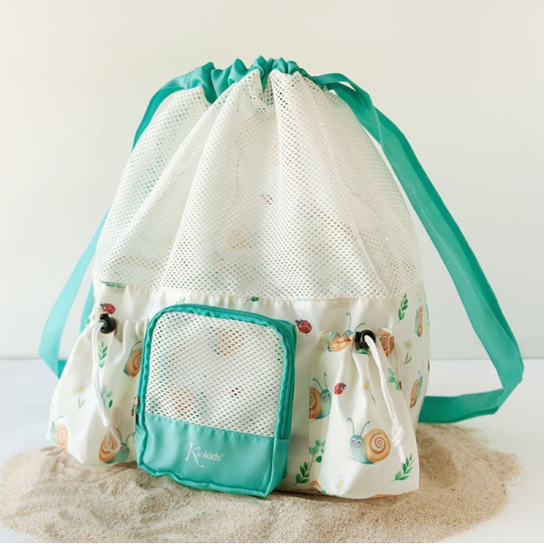 Kiokids Αδιάβροχη Τσάντα Παραλίας Snail Μπεζ 10L. 4284