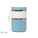 Kiokids Θερμόδοχείο Φαγητού με 2 Θαλάμους Σιέλ 930ml. 5491