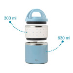 Kiokids Θερμόδοχείο Φαγητού με 2 Θαλάμους Σιέλ 930ml. 5491